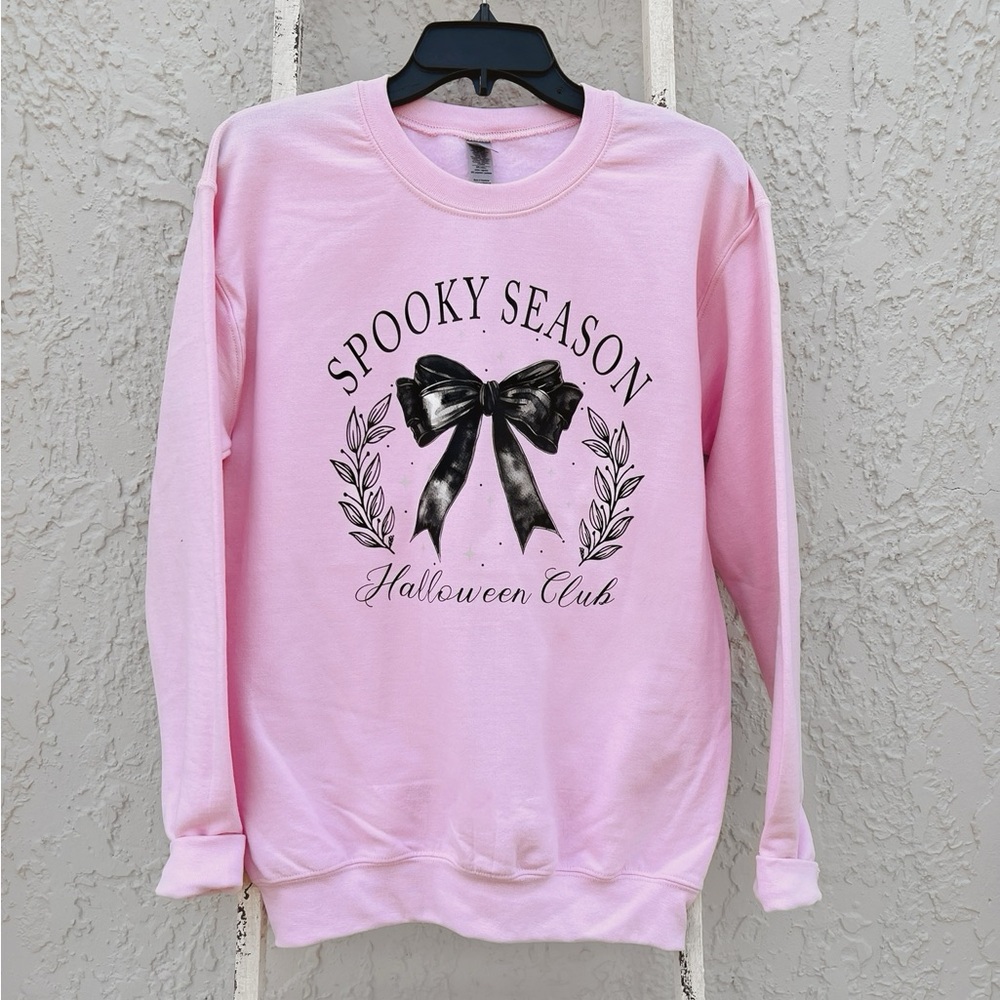 Spooky Season Coquette Pink Sweatshirt